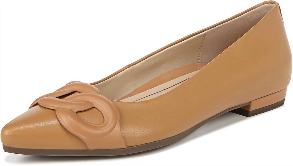 NEW VIONIC women's arielle flats in camel nappa